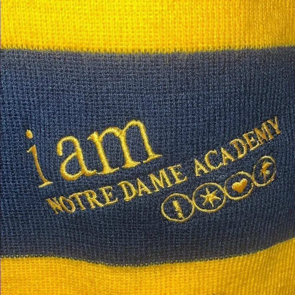 Note dame academy Yellow and Blue Striped Scarf